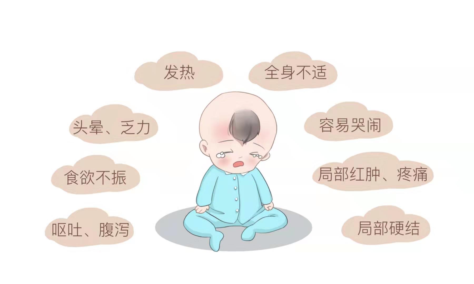 寶寶打完疫苗后出現(xiàn)發(fā)燒、接種部位紅腫怎么辦？
